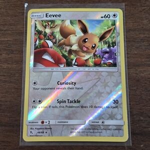 Pokemon Eevee #48 Sun & Moon Hidden Fates Reverse Holo Rare 48/68 Card